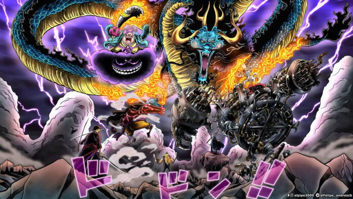 Luffy, Zoro, Law, Kid e Killer enfrentam Kaido e Big Mom no capítulo 1001 do mangá de One Piece.
