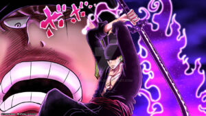 Zoro, no capítulo 1002 do mangá de One Piece. Colorização por elpipe3000.