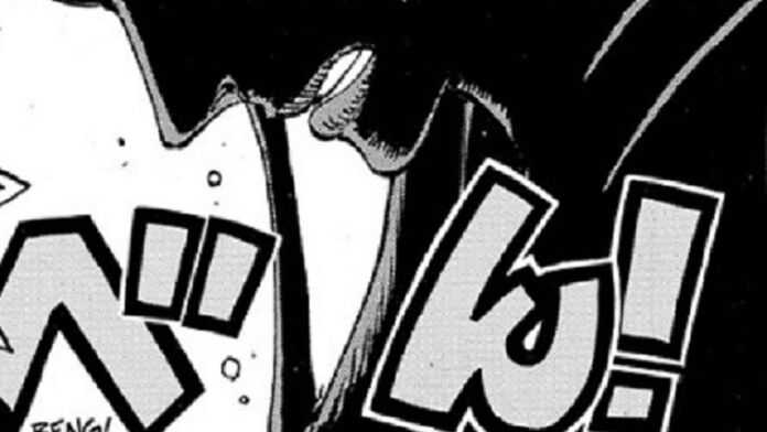 One Piece | Silhueta misteriosa ajuda os Bainhas Vermelhas no final do capítulo 1004 do mangá.
