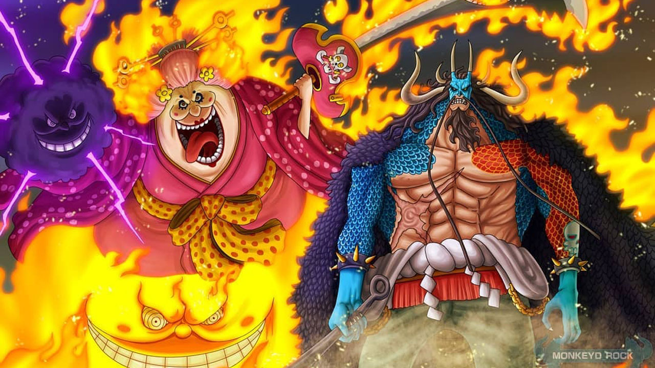 One Piece | Big Mom e Kaido em colorização feita por fã do capítulo 1008 do mangá. Por monkeyd_rock.