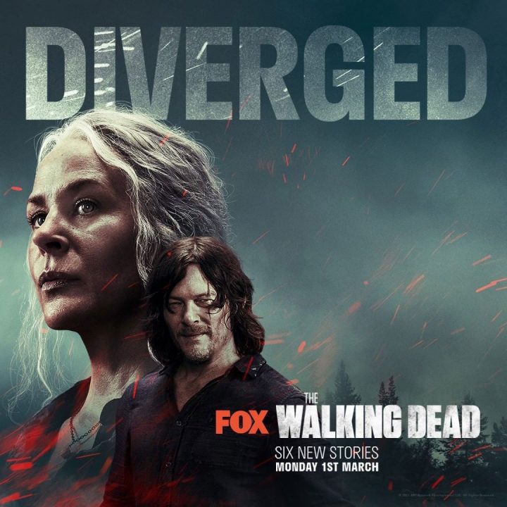 Carol e daryl em pôster do 21º episódio da 10ª temporada de the walking dead (s10e21 - "diverged")