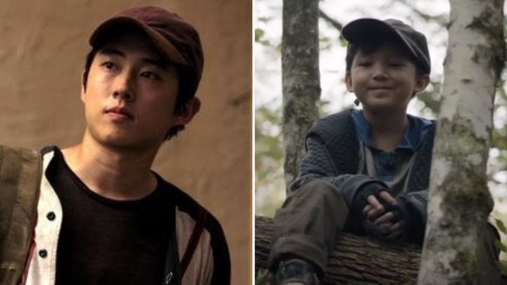 Montagem de glenn com uma cena de seu filho hershel no 17º episódio da 10ª temporada de the walking dead (s10e17 - "home sweet home").