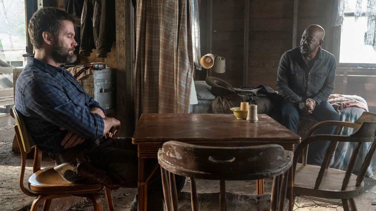 John Dorie e Morgan Jones no 8º episódio da 6ª temporada de Fear The Walking Dead (S06E08 - "The Door").