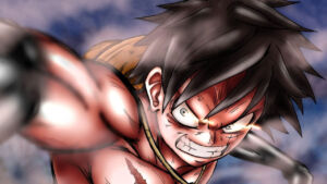 One Piece | Luffy usando Haki em fanart. Autor desconhecido.