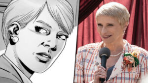 Governadora Pamela Milton (Laila Robins) na 11ª temporada de The Walking Dead.