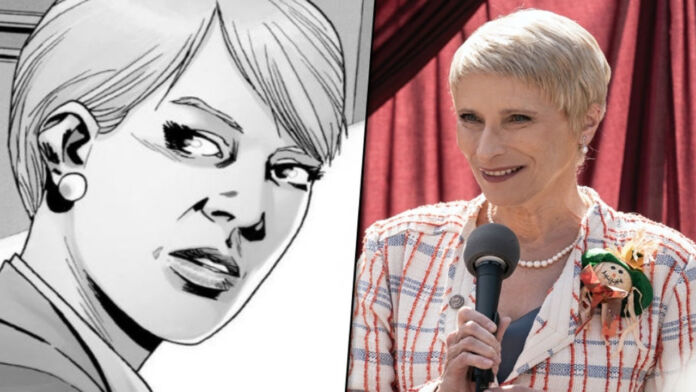 Governadora Pamela Milton (Laila Robins) na 11ª temporada de The Walking Dead.