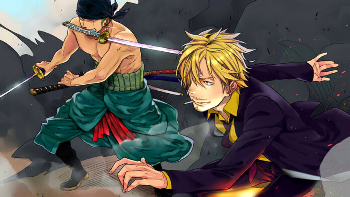 Fanart de Zoro e Sanji em one Piece.