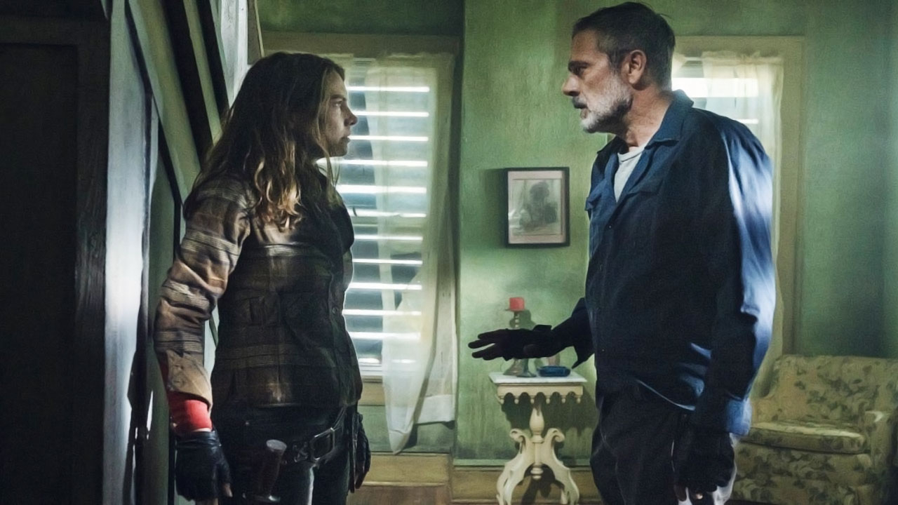 Maggie e Negan no 1º episódio da 11ª temporada de The Walking Dead (S11E01 - "Acheron: Part I").