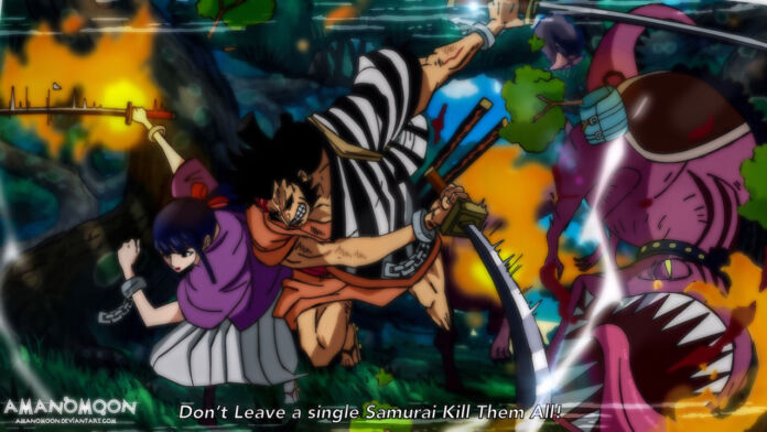 One Piece | Kinemon e Kiku no capítulo 973 do mangá de One Piece. Colorização por @amanomoon.