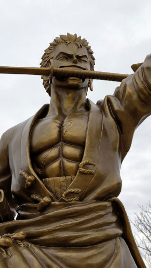one piece estatua de bronze zoro 06