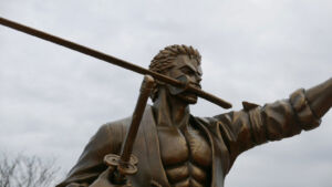 one piece estatua de bronze zoro 09