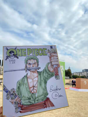 one piece estatua de bronze zoro 12 desenho oda