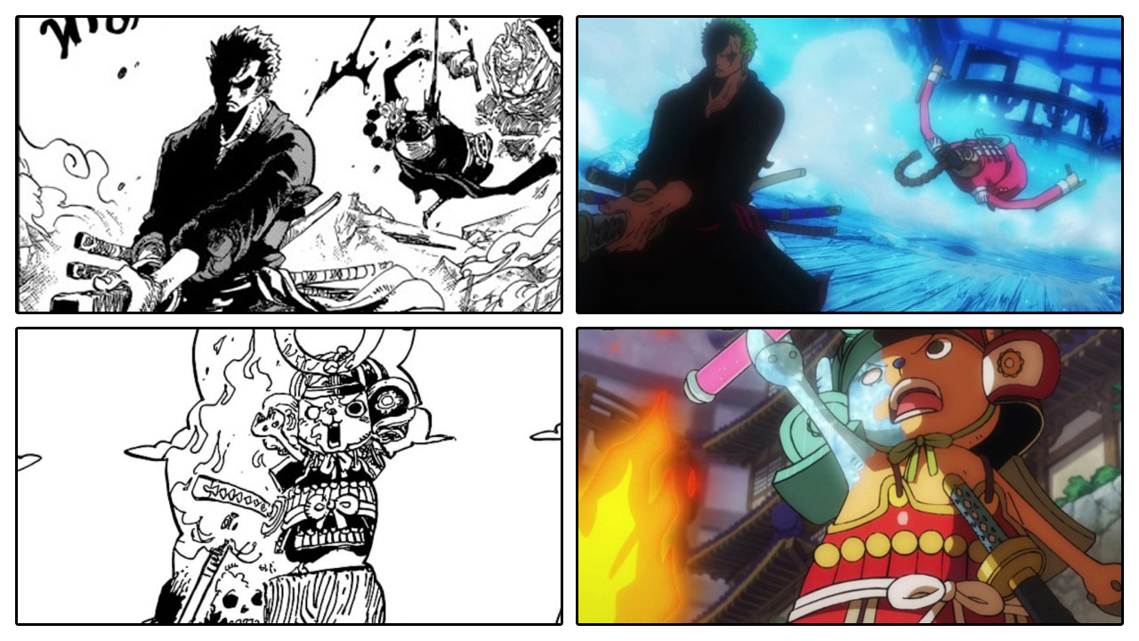 One Piece  Comparação Anime x Mangá do episódio 1010