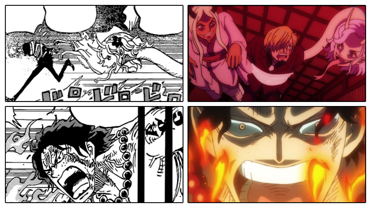 One Piece  Comparação Anime x Mangá do episódio 1013