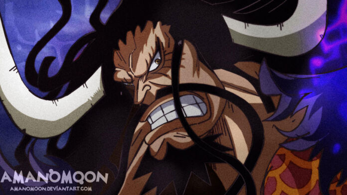 Kaido em One Piece. Fanart por @amanomoon.
