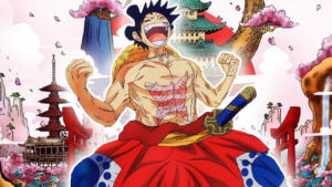 Luffy em Wano em One Piece.