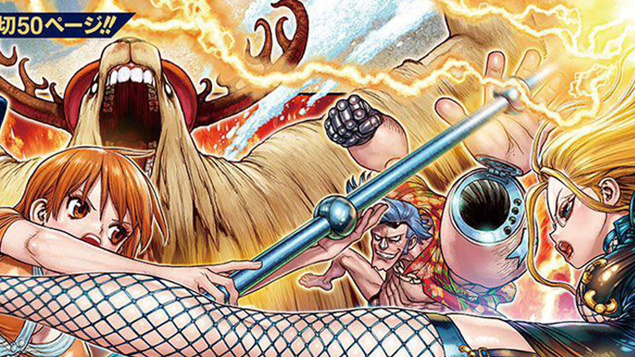 Pôster de Nami VS Kalifa da CP9 por Boichi para a One Piece Magazine 14.