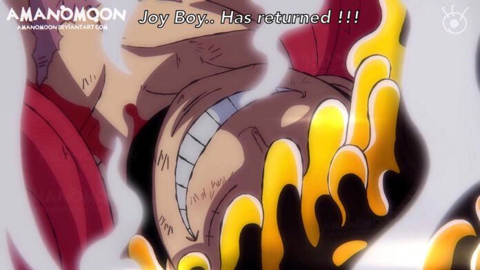 Luffy no capítulo 1043 do mangá de One Piece. Colorização por Amanomoon.