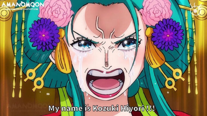 Hiyori chorando. Colorização do mangá 1044 de One Piece por @amanomoon.