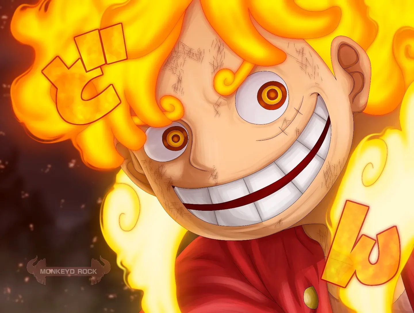 Colorização do mangá 1044 de One Piece por @monkeyd_rock.
