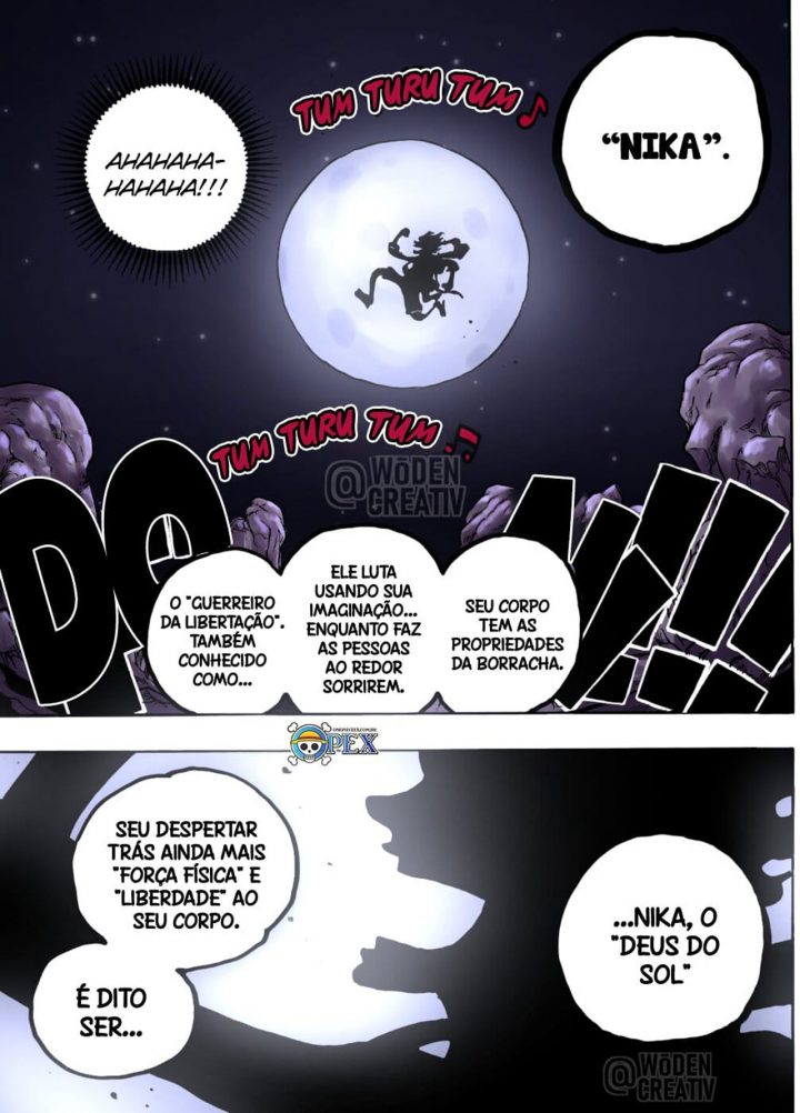 One Piece mangá 1044 | O Gorosei explica a verdadeira natureza da frutra do diabo de Luffy.