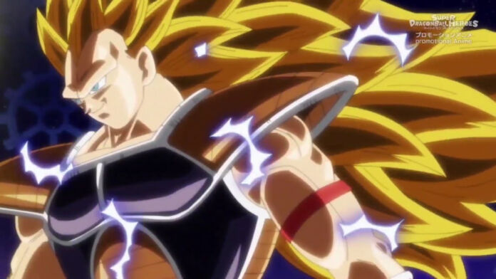 Super Dragon Ball Heroes | Raditz se transforma em Super Saiyajin 3.