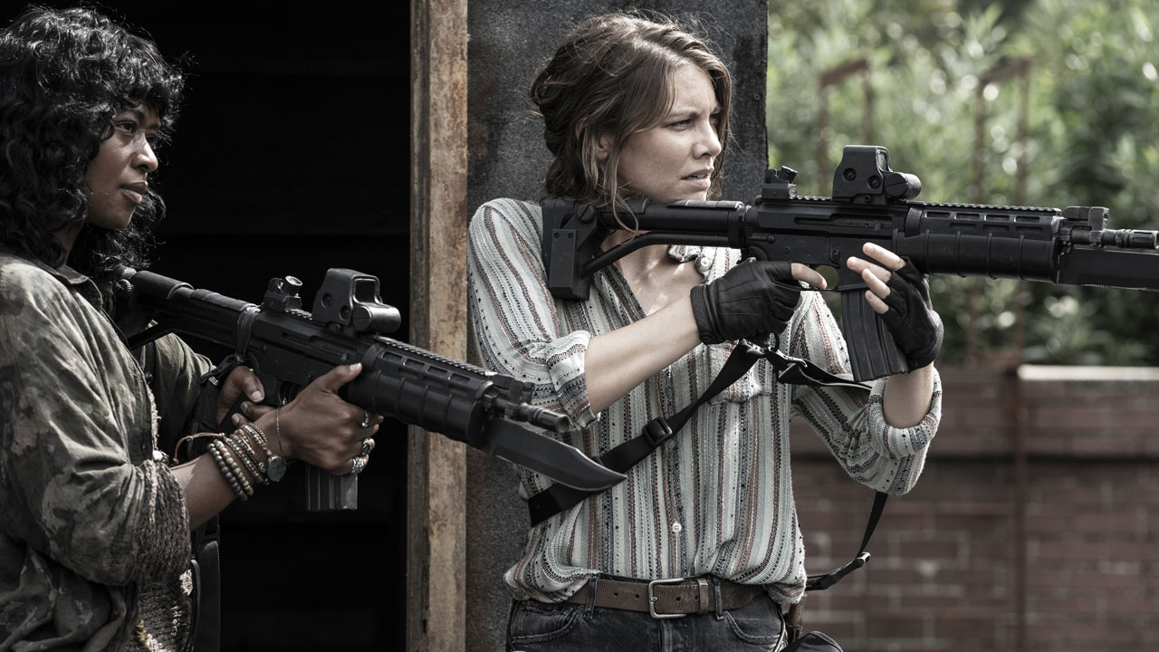 Annie e Maggie no 14º episódio da 11ª temporada de The Walking Dead (S11E14 - "The Rotten Core").
