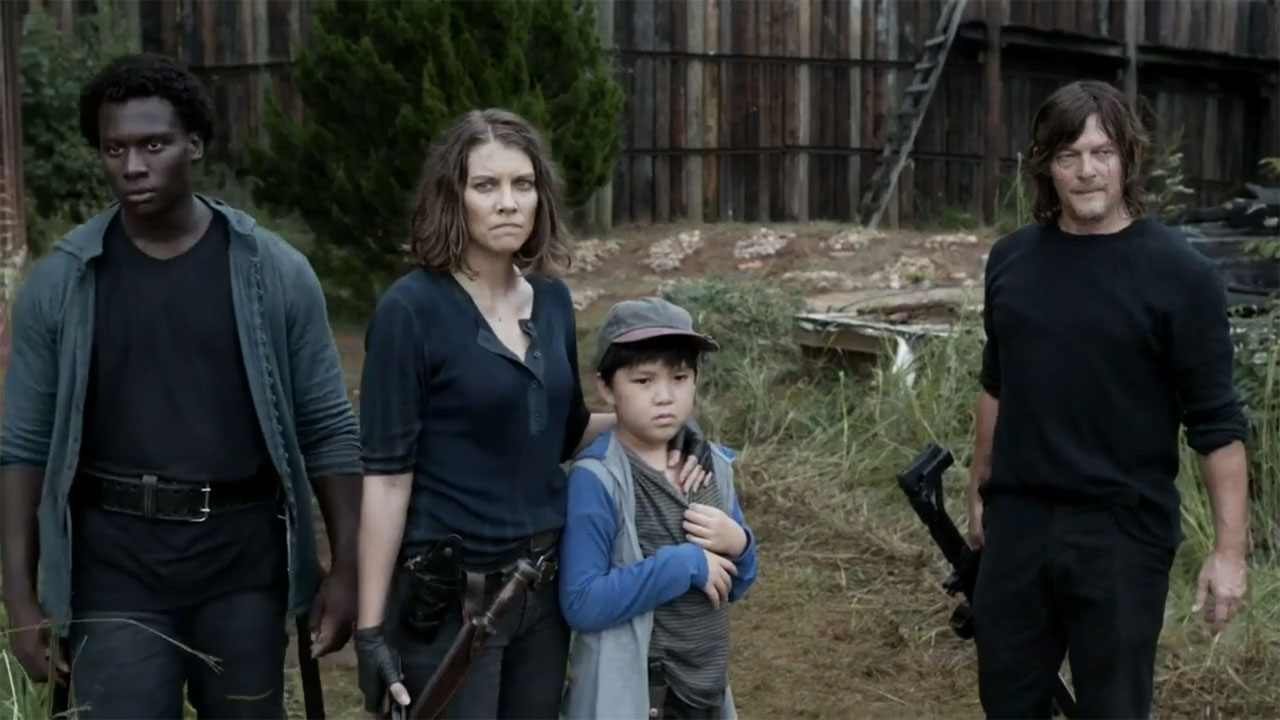 Elijah, Maggie, Hershel e Daryl no 15º episódio da 11ª temporada de The Walking Dead (S11E15 - "Trust").
