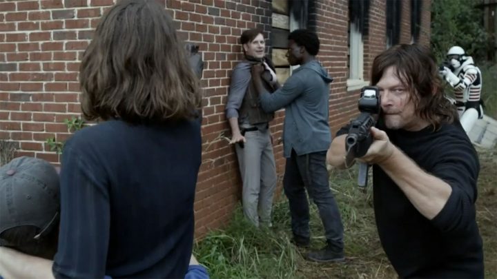 Hershel, Maggie, Lance, Elijah e Daryl no 15º episódio da 11ª temporada de The Walking Dead (S11E15 - "Trust").