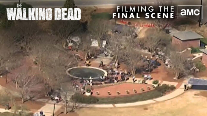 Gravações do episódio final de The Walking Dead. Imagens por 11alive.