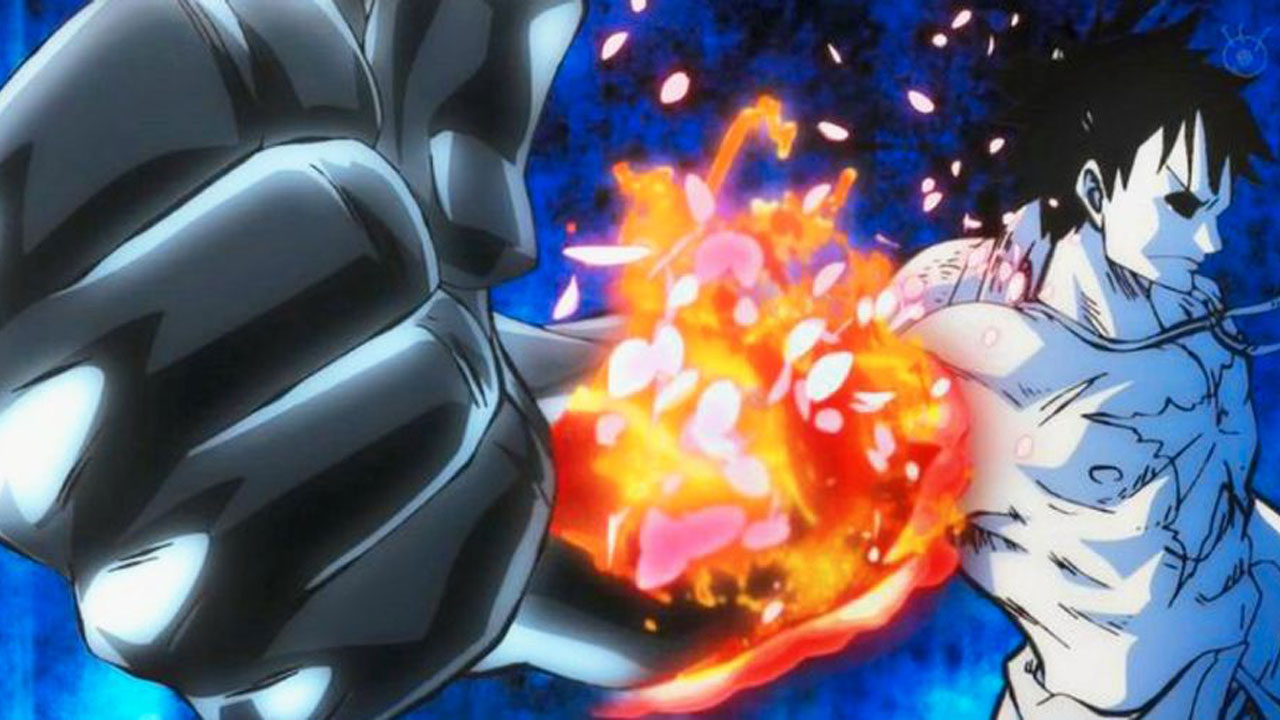 Luffy usando haki do armamento no anime de One Piece.