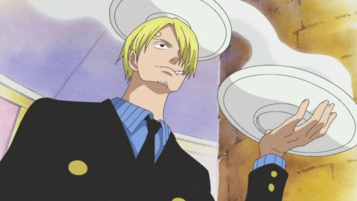 One Piece | Sanji servindo comida no Baratie.