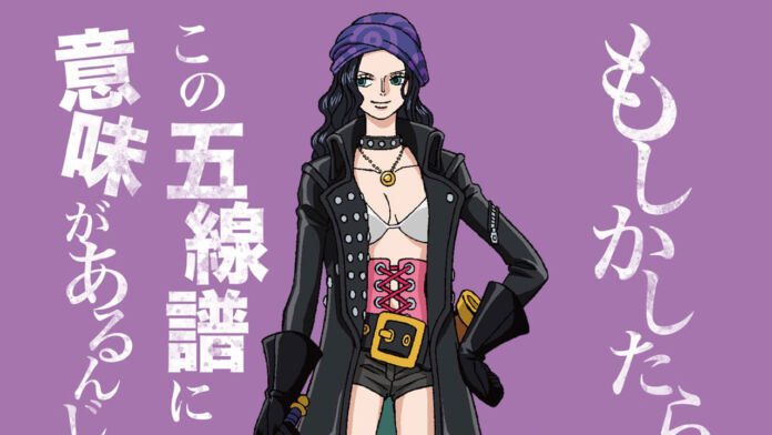 Figurino de Robin no filme One Piece: RED.