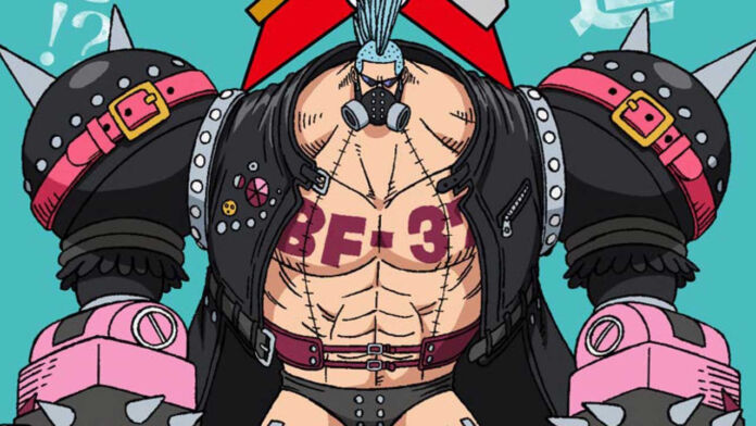 Figurino de Franky no filme One Piece: RED.
