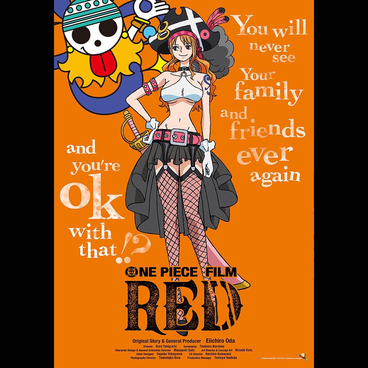 Visual de Nami em One Piece Film Red.