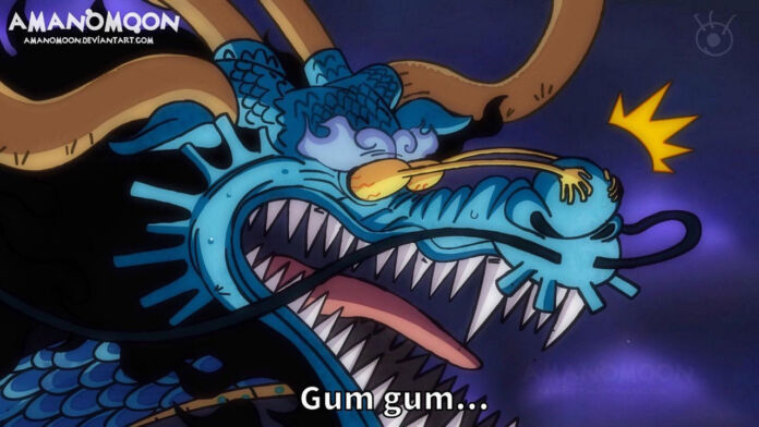 Luffy VS Kaido. Colorização do mangá 1045 de One Piece por @amanomoon.
