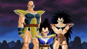 Nappa, Vegeta e Raditz em Dragon Ball Z.