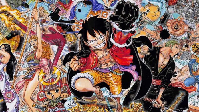 Parte do triplo color spread da pesquisa de popularidade global contendo os 100 personagens mais populares de One Piece.