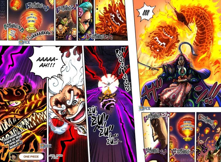 One Piece | Denjiro decapita Orochi e Luffy e Kaido se enfrentam no capítulo 1048 do mangá.