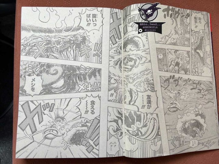 Luffy VS Kaido em Página vazada do capítulo 1049 de One Piece.