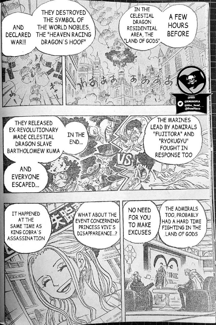 One piece manga 1054 spoilers 06 akainu kizaru kurouma sabo vivi