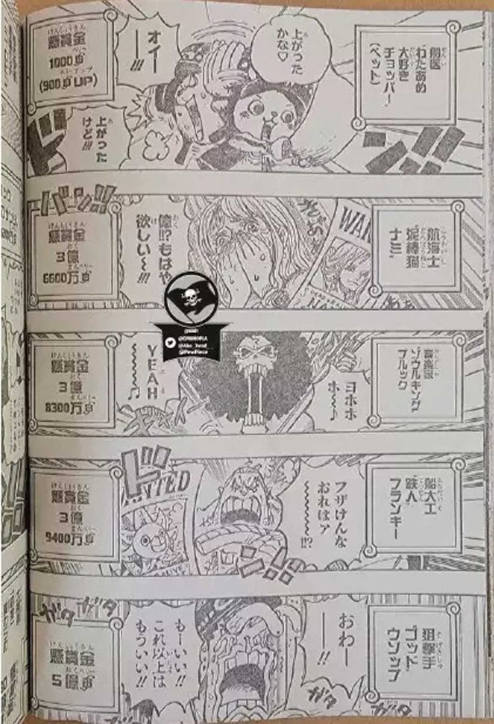 One Piece  O mangá 1058 vazou e finalmente revelou as recompensas do bando!