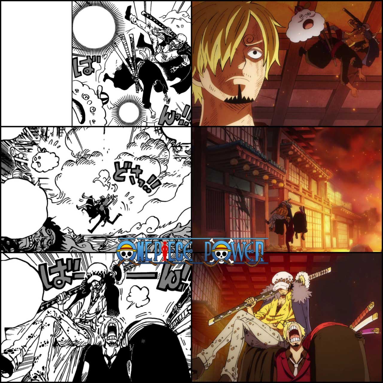 One Piece Comparação Anime x Mangá do episódio 1033, quantos