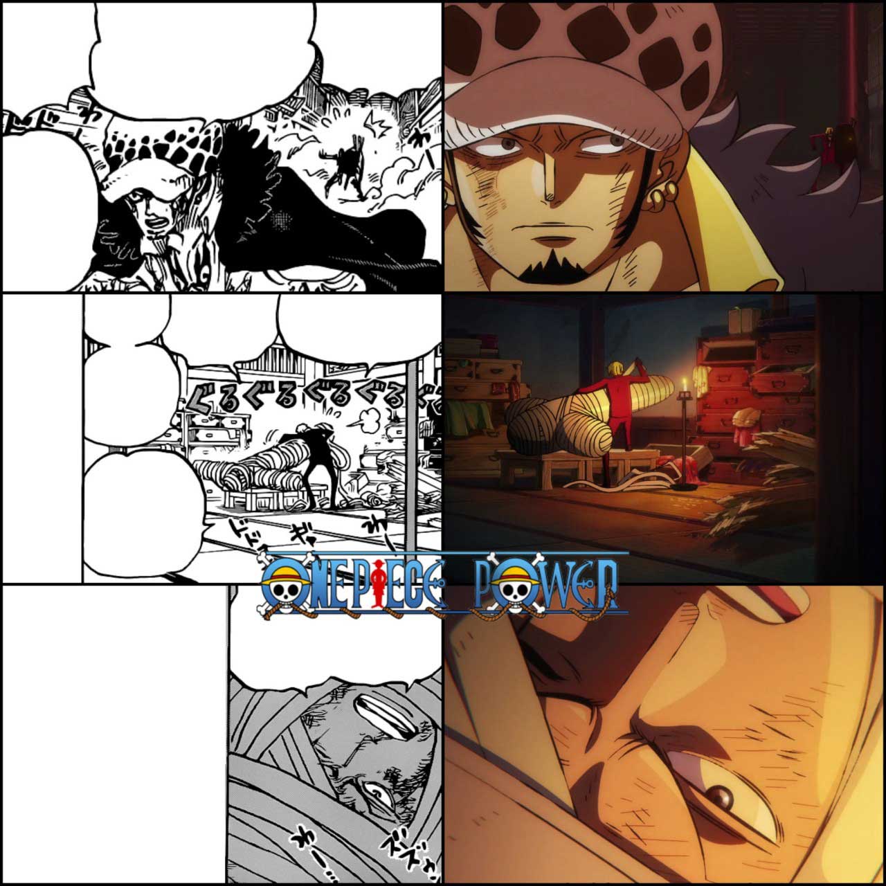 One piece comparacao anime manga episodio 1033 capitulos 1012 1013 02