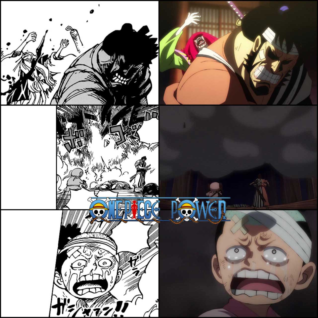 One piece comparacao anime manga episodio 1035 capitulo 1014 08