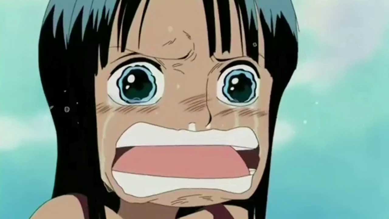 One piece anime robin crianca chorando postcover