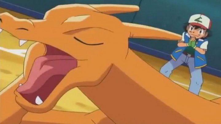 Pokemon charizard desobedecendo ash postcover