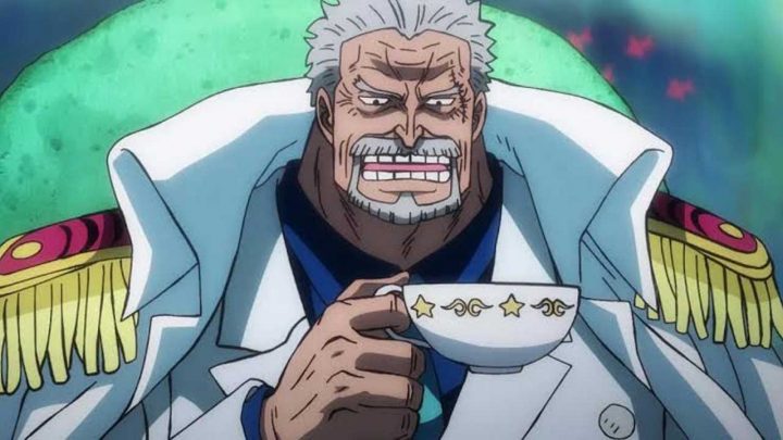 One piece anime garp tomando cha postcover