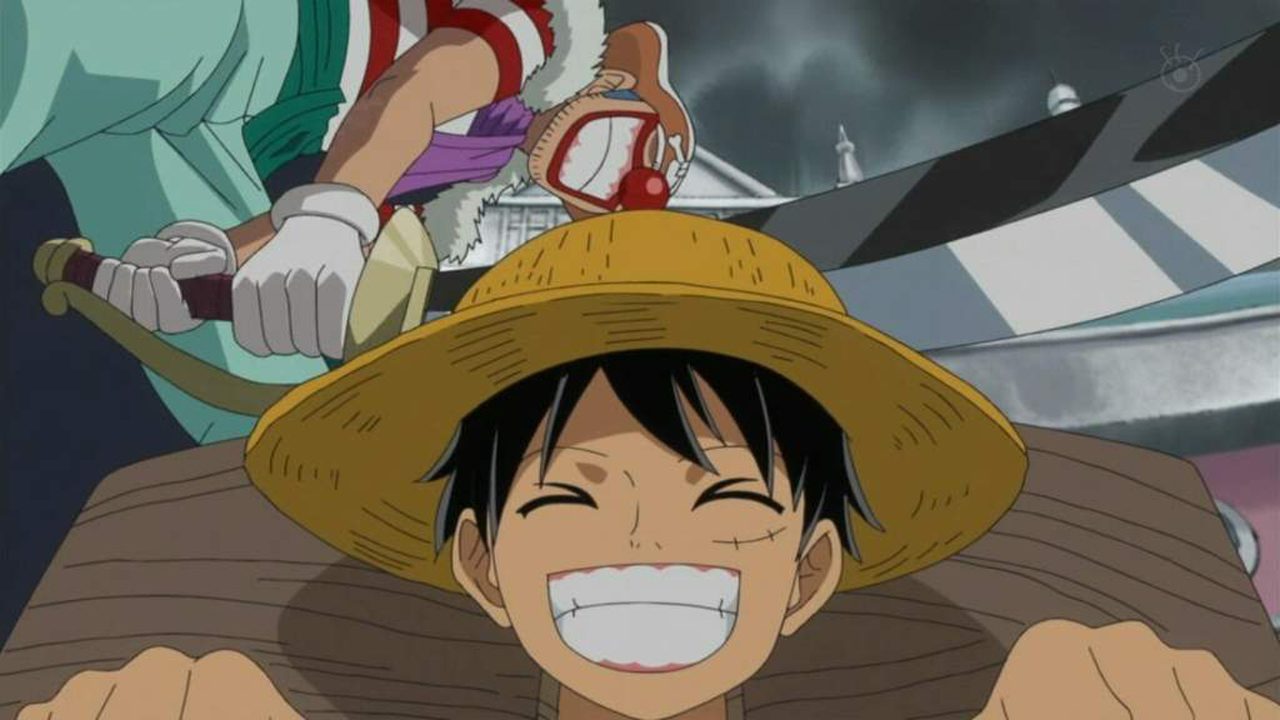 One piece arco loguetown luffy buggy postcover