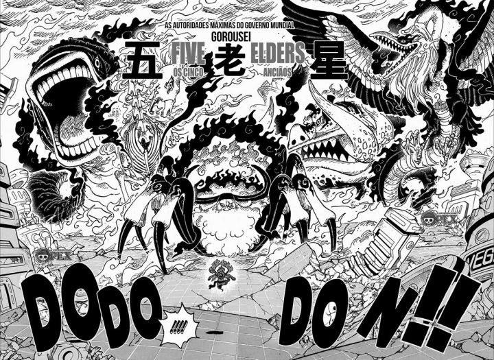 One piece manga 1110 luffy gear 5 vs gorosei